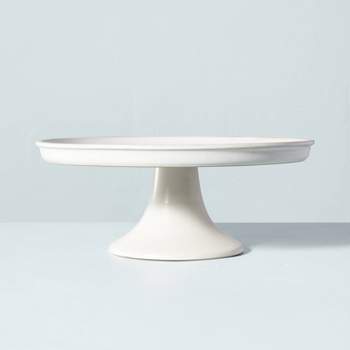 11" Modern Rim Stoneware Cake Stand Cream - Hearth & Hand™ with Magnolia