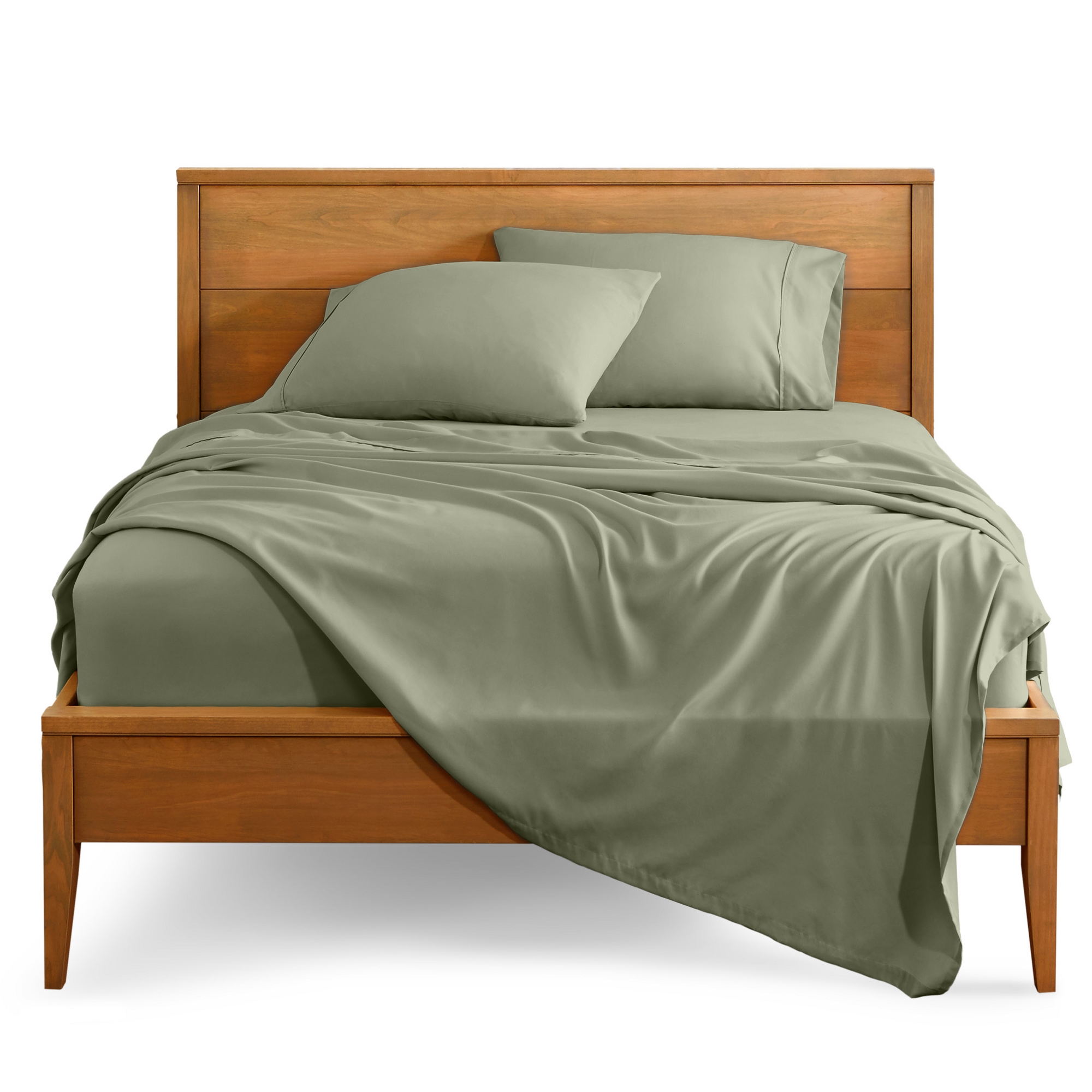 Ultra Soft Easy Care Sheet Set for Split & Adjustable Beds by Bare Home - Split King, Sage