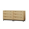 DOMETOUR 3-Drawers Storage Cabinet Rope Woven Drawer (Set of 2) for Bedroom Living Room Dining Room Hallways - 3 of 4