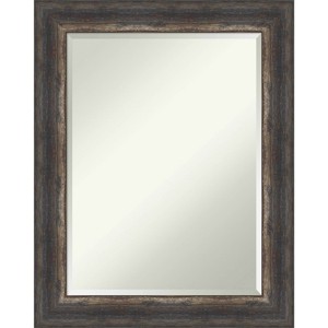 23" x 29" Bark Rustic Char Framed Wall Mirror Brown - Amanti Art: Modern Beveled Glass, No Assembly Required - 1 of 4