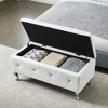CAVINAS Bed Bench with Storage, Bed Storage Bench with Cushions, Entryway Bench with Crystal Buttons for Bedroom, Entrance - 4 of 4