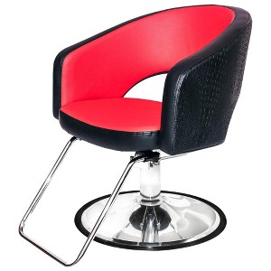 Chromium Olivia Professional Styling Chair with High Density Foam Cushions and Steel Construction for Hair Cutting, Styling, and Perming, Black - 1 of 4