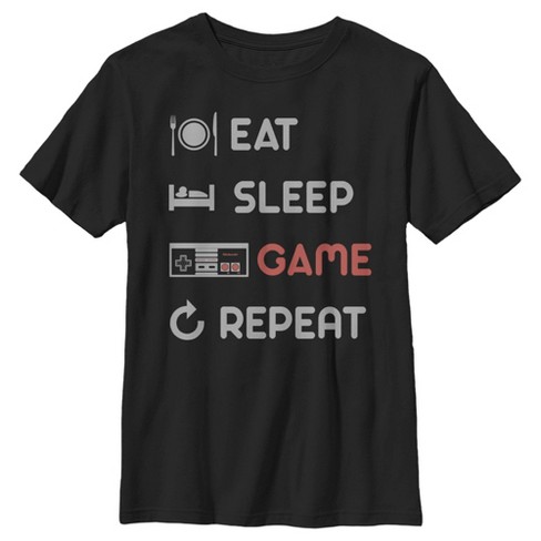 Boy S Nintendo Eat Sleep Nes Game Repeat T Shirt Black Large Target - roblox target t shirt