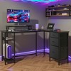 GALAXHERO 55-Inch L-Shaped Gaming Desk, Corner Computer Desk with Storage, Power Outlets & LED Lights, Office/Gaming Desk for Bedroom - 2 of 4