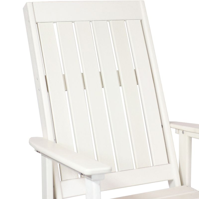 Sunnydaze Outdoor Rustic Comfort HDPE Rocking Chair - 300 lb Capacity - White, 4 of 10