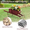 Costway Wooden Wagon Planter Decorative Indoor/Outdoor Rustic Flower Cart with Wheel Blue/Beige/Red - 4 of 4