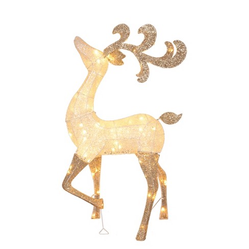 Northlight 4.6' Lighted And Glitter Drenched Reindeer Outdoor Christmas ...