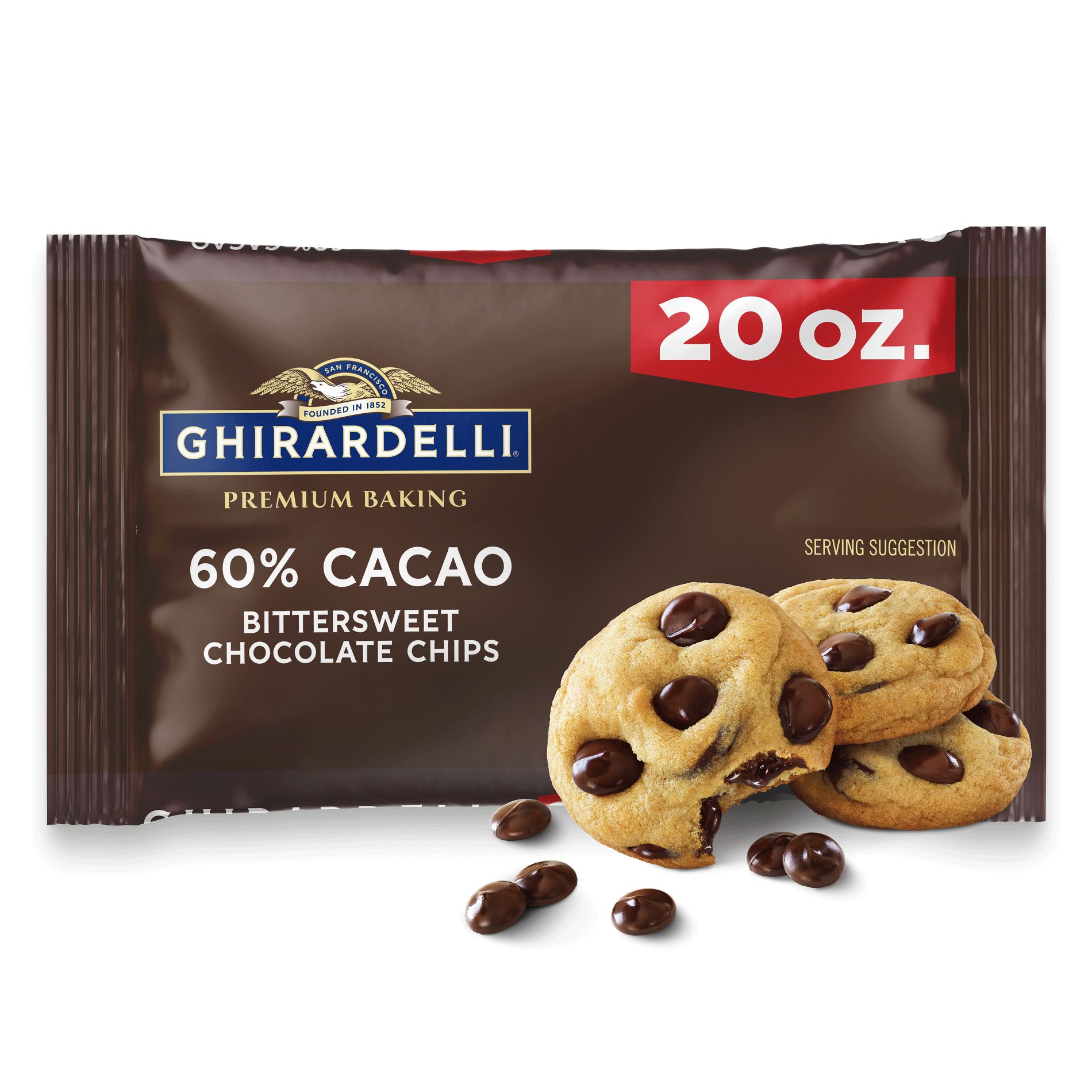 GHIRARDELLI Premium Baking 60% Cacao Bittersweet Chocolate Chips - 20oz