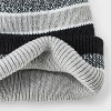 Men's Reversible Striped Beanie - Goodfellow & Co™ Black/Gray/White - 4 of 4
