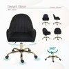 SKRAN Velvet Home Office Chair with Wheels,Cute Chair with Side Arms and Gold Metal Base for Living Room,Bedroom,Vanity Room, Adjustable Height - 4 of 4