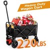 YONWAY Foldable Wagon,220 Lbs Capacity Outdoor Camping Beach Cart Steel Frame,Adjustable Garden Utility Rolling Cart with Wheels - 2 of 4