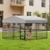 Large Outdoor Dog Kennel (10x10x6FT), Heavy Duty Metal Dog Cage with Rotating Feeding Bowl, Waterproof Roof Cover and Lock, for All Dog Breeds - 2 of 4