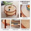 FURNIinspire Coffee Tables Minimalist Round Coffee Table, Modern Accent Table, Living Room Table with Glass Tabletop, Brown, 34.64"*34.64"*17.71" - 4 of 4