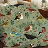 Lomsoe Bird Print Flannel Blanket - All Seasons Soft and Warm Throw Blanket Christmas Blanket for Napping, Camping, Travel, Office, Home Decor - 3 of 4