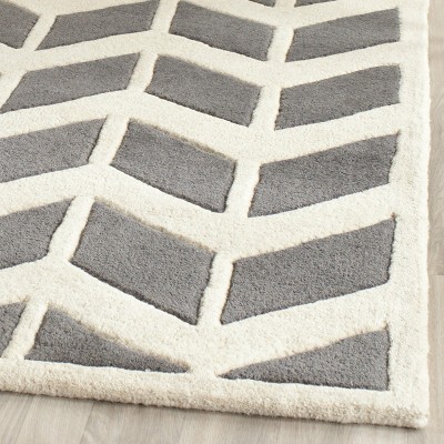 Chatham Easton 36" Dark Grey Ivory Hand-Tufted Square Wool Rug