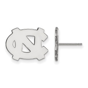 Black Bow Jewelry 10k White Gold North Carolina Tar Heels NCAA Post Earring - 1 of 3