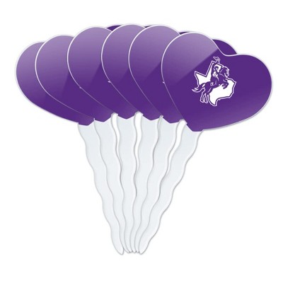 Tarleton State University Primary Logo Heart Love Cupcake Picks Toppers Decoration Set of 6
