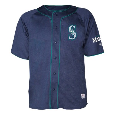 Mlb Seattle Mariners Men's Short Sleeve Button-down Jersey : Target