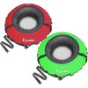 Bradley Set of 2 heavy duty tubes for floating the river; Whitewater tube; Rubber inner tube with cover for river floating Red - 3 of 4