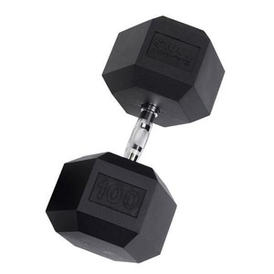 Premium Body Solid Hex Rubber Dumbbell for Strength Training - 100 lb. - 1 of 1