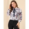 INSPIRE CHIC Women's Point Collar Long Sleeve Floral Shirt - 2 of 4
