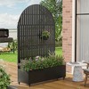 Wooakway 72"H Arch Metal Planter Box with Trellis Raised Garden Bed with Arbor Privacy Screen with Wheels - 3 of 4