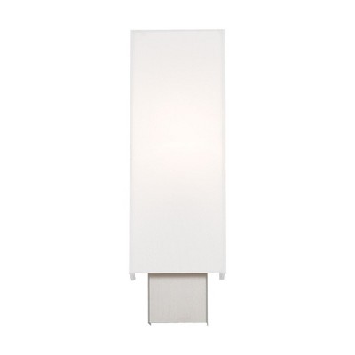 Clark Brushed Nickel 1-Light ADA Compliant Wall Sconce with Off-White Shade
