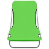 vidaXL 2x Folding Sun Lounger Steel and Fabric Garden Lounge Seat - Green - 3 of 4