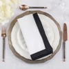 Saro Lifestyle Timeless Two-Tone Hemstitch Napkin (Set of 12), 20", Black - 4 of 4