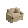 Light Beige Corduroy Fabric, Comfortable Single Accent Chair Deep Seat Sofa With One Pillow - 3 of 4