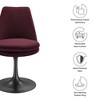 Modway Lippa Velvet Swivel Dining Side Chair in Black Mulberry – 360° Rotating Modern Accent or Office Chair - 2 of 4