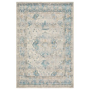 Captiv8e Designs Navarre Vintage Center Medallion Gray/Teal Indoor/Outdoor Area Rug - 1 of 4