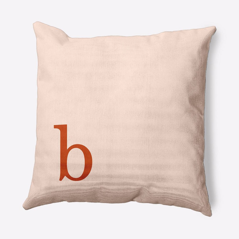 Photos - Pillow 16"x16" Modern Monogram 'b' Square Throw  Pink/Sienna - e by design