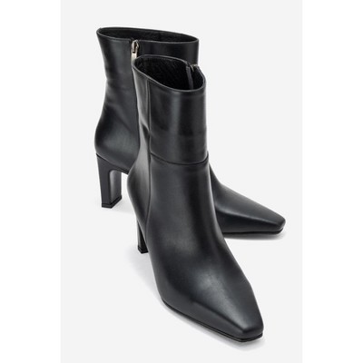 Elias - Black Genuine Leather Block Heel Boot (Women) | Forever & Always Shoes