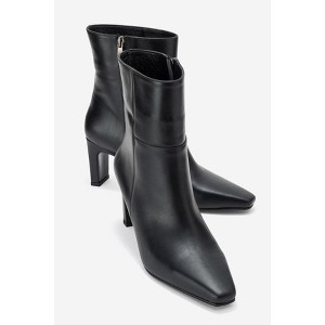 Elias - Black Genuine Leather Block Heel Boot (Women) | Forever & Always Shoes - 1 of 4