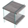 KTMBDW 17.72" Tempered Glass Small End Table, Mnimalist Square Side Table, Mid-Century Modern End Side Table for Living Room Bedroom Office - 4 of 4