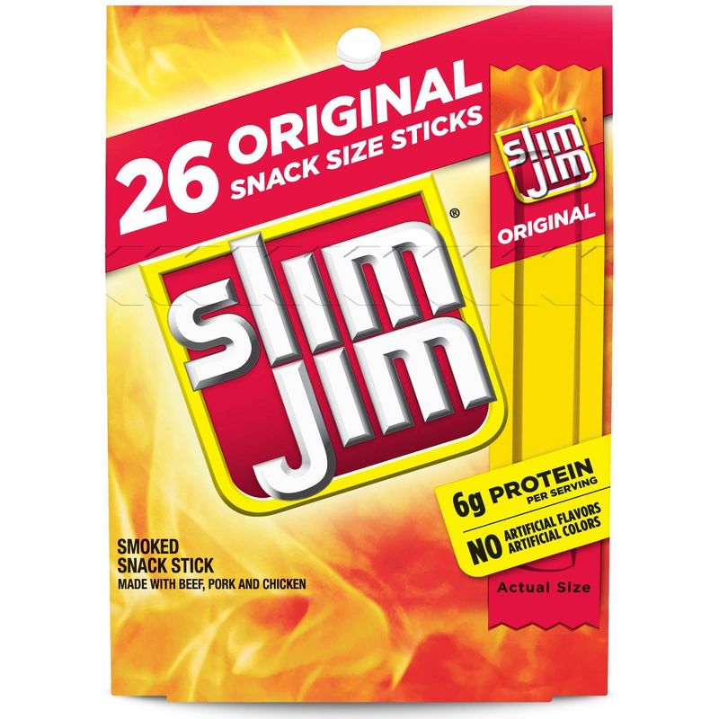 Slim Jim Original Smoked Snack Size Sticks - 7.28oz/26ct, 1 of 4