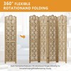 Wooakway Rustic Folding Wood Room Divider Vintage Freestand Privacy Screen for Room Seperation Living Room Bedroom Office Room - 4 of 4