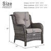 POCASSY Wicker Patio Chairs Set of 4, All Weather Wicker Rattan Patio Chairs, High Back Deep Seat with 4 Accent Table for Porch Balcony Pool - 3 of 4