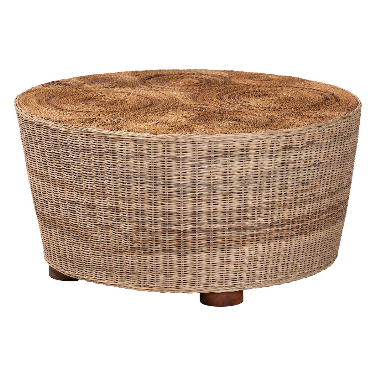 bali & pari Hosanna Natural Rattan Coffee Table Natural Brown/Walnut Brown