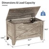 VECELO 18/30/43" Storage Ottoman Wooden Bench with Wicker-Knot Cushions Toy Box Organizer with Safety Hinges Charcoal Gray/White - 3 of 4
