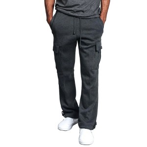 G-Style USA Men's Solid Fleece Heavyweight Cargo Pants - 1 of 4