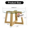 NicBex 31.5 Inch Round Coffee Table with Tempered Glass Tabletop and MDF Legs for Living Room,Bedroom - 3 of 4