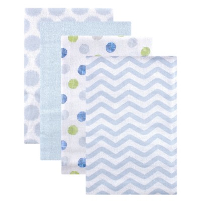 Luvable Friends Baby Boy Cotton Flannel Receiving Blankets, Blue Dots, One Size