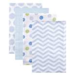 Luvable Friends Baby Boy Cotton Flannel Receiving Blankets, Blue Dots, One Size