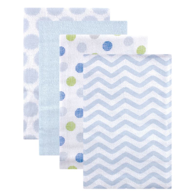 Luvable Friends Baby Boy Cotton Flannel Receiving Blankets, Blue Dots, One Size, 1 of 3
