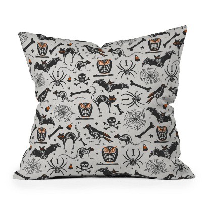 16"x16" Heather Dutton Halloween X-Ray Spiders Square Throw Pillow Gray - Deny Designs