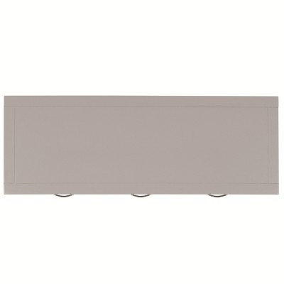 Transitional Gray Wood and Metal Console Table with 3 Drawers