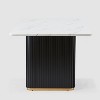 White MDF Rectangle Dining Table with Dual Cannon Legs Adjustable Feet, Scratch-Resistant Finish,for Kitchen & Dining Room - 4 of 4