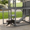 ORRD 4-Tier Window Catio for Multiple Cats | Insulated Outdoor Cat House with Asphalt Roof & Platforms, Brown - 4 of 4